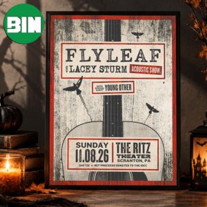 Flyleaf Scranton PA Event Poster At The Ritz Theater In Scranton PA On November 8 2026 Home Decor Poster Canvas