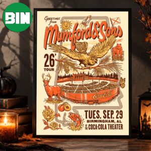 Mumford And Sons Birmingham AL Event Poster At Coca Cola Theater In Birmingham AL On September 29 2026 Home Decor Poster Canvas