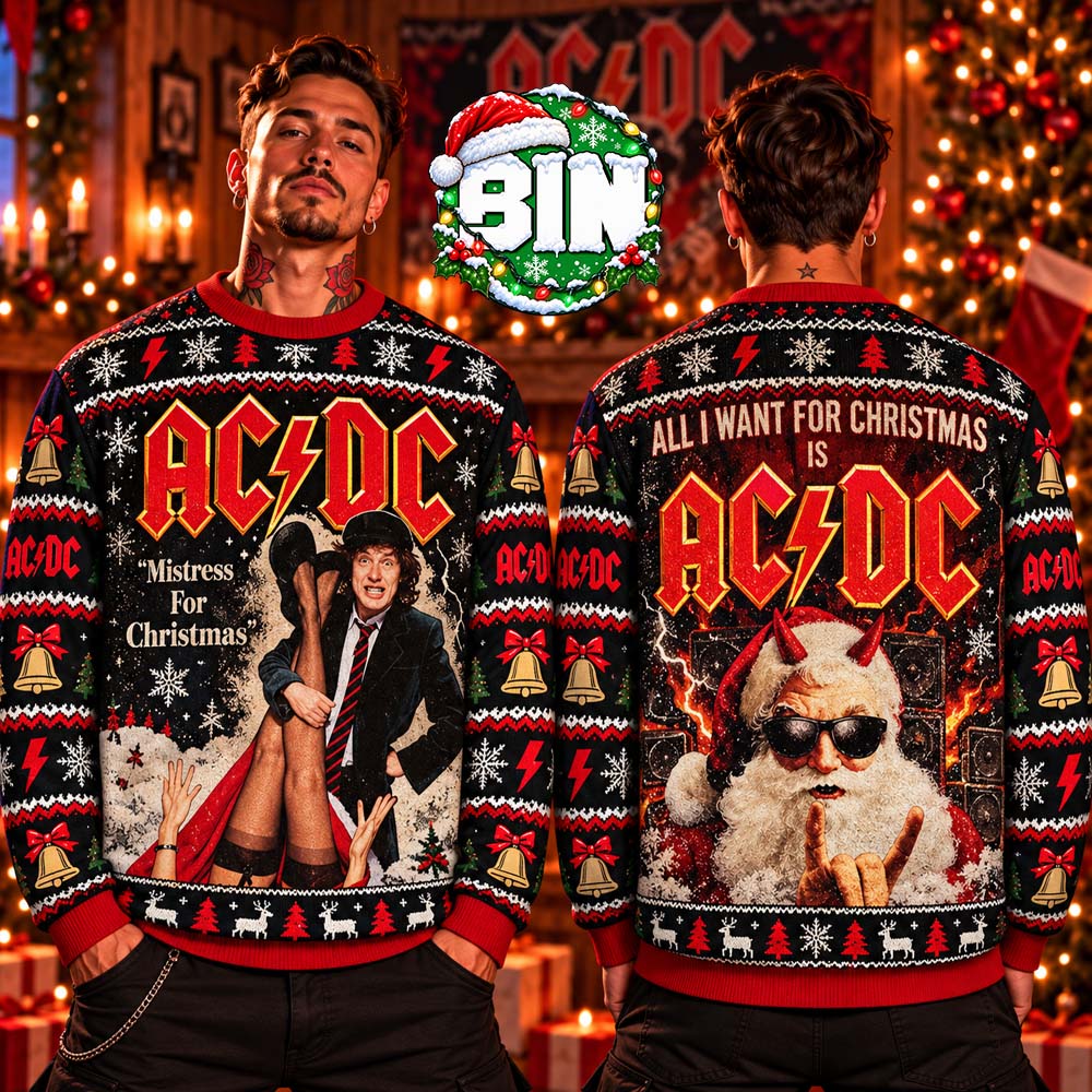 ACDC Mistress For Christmas Santa Rock Horns Xmas 2027 Gift For Families Ugly Christmas Sweater ACDC Mistress For Christmas Santa Rock Horns Xmas 2027 Gift For Families Ugly Christmas Sweater