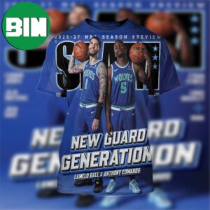 Anthony Edwards And LaMelo Ball Wolves Slam Collection New Guard Genneration 2027 NBA Season All Over Print Shirt