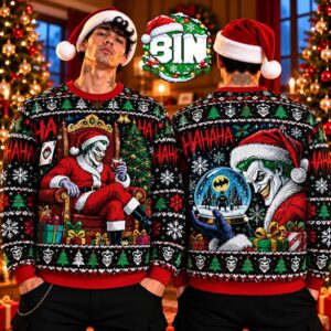 Batman X Joker Santa Claus Xmas Gift For Fan Holiday Gift 2026 Ugly Christmas Sweater