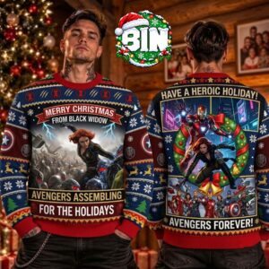 Black Window Marvel Avenger Iron Man Christmas Day Gift For Fan Ugly Christmas Sweater