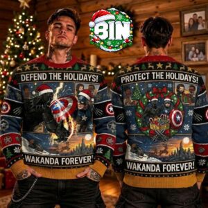 Black Panther x Captain America Marvel Studios Christmas Gift For Fan Marvel Ugly Christmas Sweater
