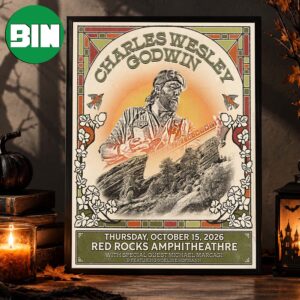 Charles Wesley Godwin Morrison Colorado Event Poster At Red Rocks Amphitheatre In Morrison Colorado On October 15 2026 Home Decor Poster Canvas