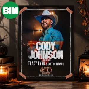 Cody Johnson Austin TX Event Poster At Moody Center In Austin TX On February 20 2027 Home Decor Poster Canvas