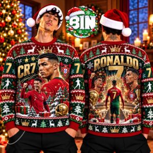 Cristiano Ronaldo CR7 Xmas Gift Ideas For Soccer Best Gift For Football Player 2026 Ugly Christmas Sweater