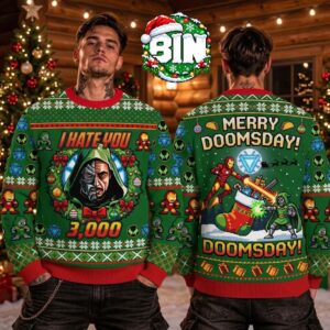 Doomsday X Iron Man Marvel Studio Merry Doomsday Best Gift For Fan Marvel Ugly Christmas Sweater