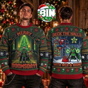 Doomsday X Spider Man Marvel Studio Best Gift For Fan Deck The Halls With Web And Iron Ugly Christmas Sweater