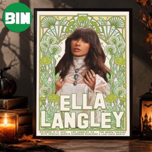 Ella Langley Los Angeles CA Event Poster At The Greek Theatre In Los Angeles CA With Special Guests Kameron Marlowe And Laci Kaye Booth On October 13 14 2026 Home Decor Poster Canvas
