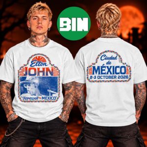 Elton John X Mercadorama Farwell Ciudad De Mexico On October 2 3 2026 Two Sided Unisex T Shirt