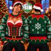 Funny Fishing Man Chest Fake Abs Holiday Merry Christmas Gift For Man Best Gift Ever 2026 Ugly Christmas Sweater