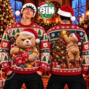 Funny Ted Xmas Gift Ideas For Holiday Christmas Gift For Movie Fan For Families 2026 Ugly Christmas Sweater