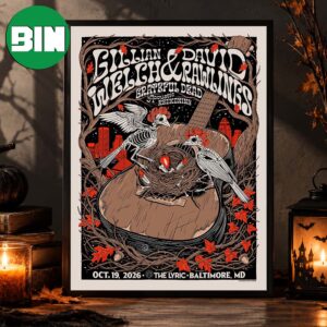 Gillian Welch And David Rawlings Grateful Dead Baltimore MD Event Poster At The Lyric In Baltimore MD October 19 2026 Home Decor Poster Canvas