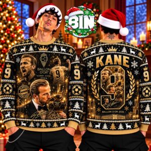 Harry Kane Ballon d’Or 2026 Merry Christmas Gift Ideas For Football Fan Best Gift Ever Ugly Christmas Sweater