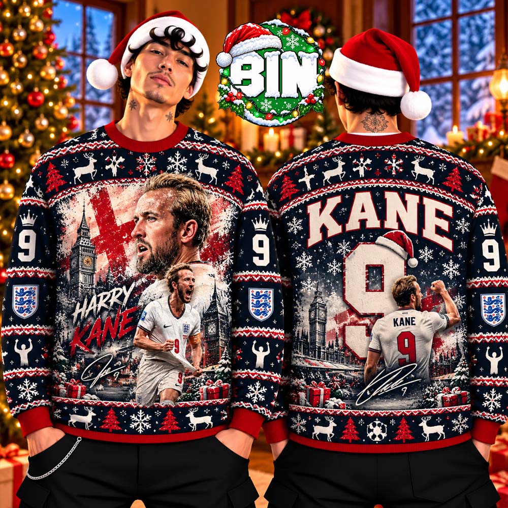 Harry Kane England 9 Three Lions London Xmas Gift Ideas For Man Football Player Best Gift Ever 2026 Ugly Christmas Sweater Harry Kane England 9 Three Lions London Xmas Gift Ideas For Man Football Player Best Gift Ever 2026 Ugly Christmas Sweater