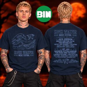 High Water Festival Charleston SC Event Tee At Riverfront Park In Charleston SC Lineup On April 17 2027 Waves Lineup Two Sided Unisex T Shirt