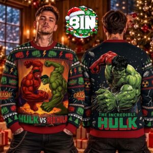 Hulk x Red Hulk The Incredible Hulk Marvel Studios 2026 Best Christmas Gift For Fan Ugly Christmas Sweater