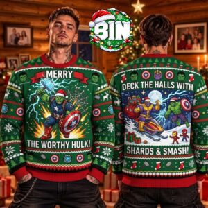 Hulk x Thanos Avenger Marvel Studios Best Gift For Fan Christmas Day Ugly Christmas Sweater