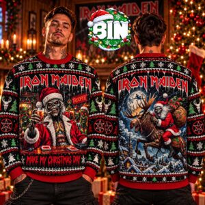 Iron Maiden Make My Christmas Heavy Metal Holiday Pullover Ugly Christmas Sweater