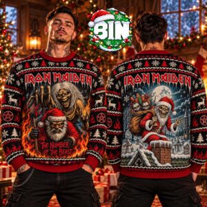 Iron Maiden The Number of the Beast Eddie Santa Holiday Best Gift For Christmas Day Ugly Christmas Sweater