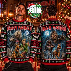 Iron Maiden X Scooby Doo Eddie Xmas Jumper Christmas Day Gift For Best Fan Ugly Christmas Sweater