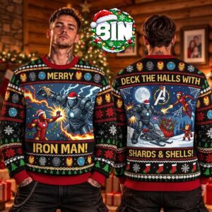 Iron Man X Iron Monger Marvel Studios Gift For Fan Iron Man Christmas Day Ugly Christmas Sweater