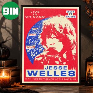 Jesse Welles Chicago Event Poster At The Salt Shed In Chicago With Hudson Freeman The Red Tour On October 17 2026 Home Decor Poster Canvas