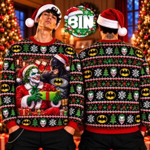 Joker X Batman Xmas Gift 2026 Best Gift For Friends Ugly Christmas Sweater