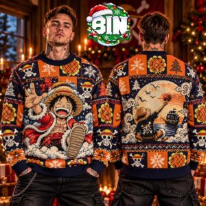 Luffy Wano Arc One Piece Best Gift For Fan Christmas Day 2027 Ugly Christmas Sweater
