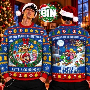 Mario Merry Christmas Funny Gift For Fans 2026 Best Gift Ever Ugly Christmas Sweater