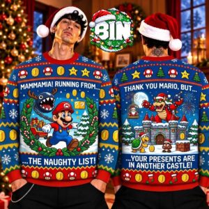 Mario Merry Christmas Funny Gift For Gamer 2026 Best Gift For Friends Ugly Christmas Sweater