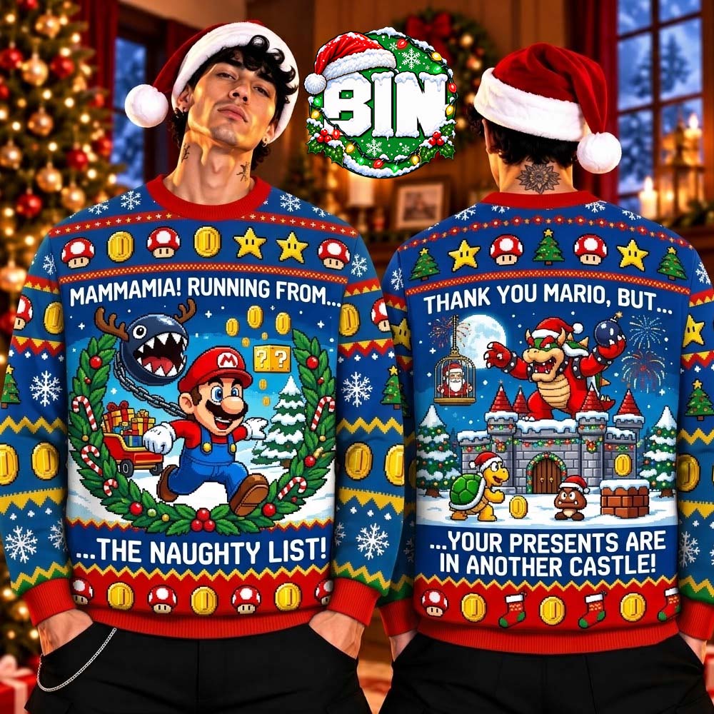 Mario Merry Christmas Funny Gift For Gamer 2026 Best Gift For Friends Ugly Christmas Sweater Mario Merry Christmas Funny Gift For Gamer 2026 Best Gift For Friends Ugly Christmas Sweater