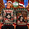 Marlboro Funny Black Cat Merry Christmas Gift For Cat Lover Best Gifts Idea 2026 Ugly Christmas Sweater