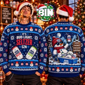 Merry Christmas Bud Light Seltzer Snowman Xmas Day Gift For Fan Best Gift Ever Ugly Christmas Sweater