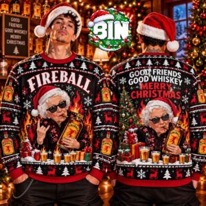 Merry Christmas Fireball Funny Badass Grandma Xmas Day Gift For Granma Christmas Gift For Families 2027 Ugly Christmas Sweater