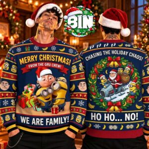 Merry Christmas  Funny Minions Xmas Gift Ho Ho No ! Best Gift For Fan  2027 Ugly Christmas Sweater