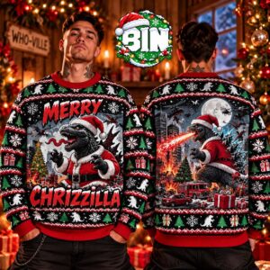 Merry Christmas Godzilla Christmas Day Gift For Fans Best Christmas Ever Ugly Christmas Sweater
