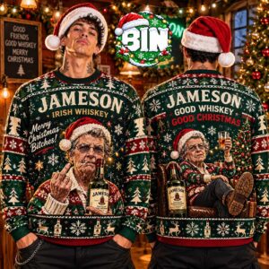 Merry Christmas Jameson Irish Whiskey Xmas Gift For Granma Best Gift For Families 2027 Ugly Christmas Sweater