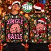 Merry Christmas Jingle Balls Lights Pattern Knit Xmas Gift For Dad Funny Gift For Men 2027 Ugly Christmas Sweater