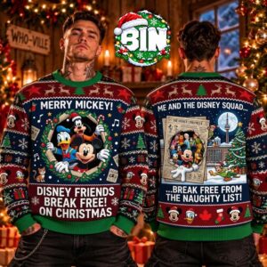 Merry Christmas Mickey Mouse Disney Friends Squad  Christmas Day Gift For Best Fan Ever 2027 Ugly Christmas Sweater