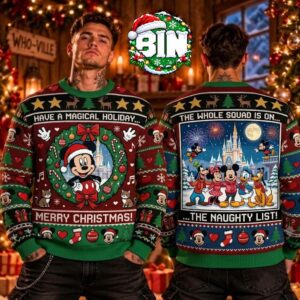 Merry Christmas Mickey Mouse Disney Squad Christmas Gift For Disney Fan Ugly Christmas Sweater