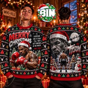 Merry Christmas Mike Tyson Christmas Day Gift For Best Boxing Fans Ugly Christmas Sweater