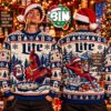 Merry Christmas Miller Lite Football Bull Xmas Day Gift For Fan Best Gift For Beer Lover Ugly Christmas Sweater