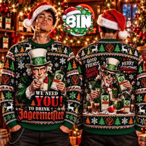 Merry Christmas Uncle Sam We Need You Drink Jager Holiday Xmas Gift For Families Best Gift Ever 2027 Ugly Christmas Sweater