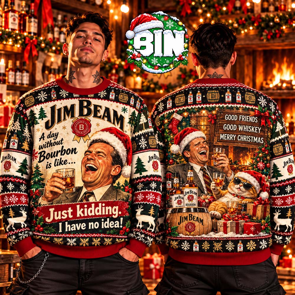 Mery Christmas Jim Beam Bourbon Funny Meme And Cat Whiskey Holiday Christmas Day Gift For Friends Cat Lover Ugly Christmas Sweater Mery Christmas Jim Beam Bourbon Funny Meme And Cat Whiskey Holiday Christmas Day Gift For Friends Cat Lover Ugly Christmas Sweater