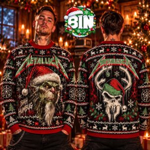 Metallica Bah Humbug Grinch Heavy Metal Band Holiday Xmas 2026 Ugly Christmas Sweater