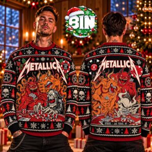 Metallica Las Vegas Casino Poker Demon Heavy Metal Band Xmas Gift For Fans Ugly Christmas Sweater
