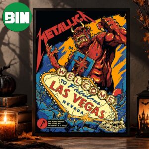 Metallica Las Vegas Nevada Event Poster At Life Burns Faster In Las Vegas Neveda On October 1 3 2026 Home Decor Poster Canvas