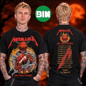 Metallica Merch Collection Las Vegas Event Tee At Life Burns Faster Sphere Pop Up Tour Dates 2026 Two Sided Unisex T Shirt