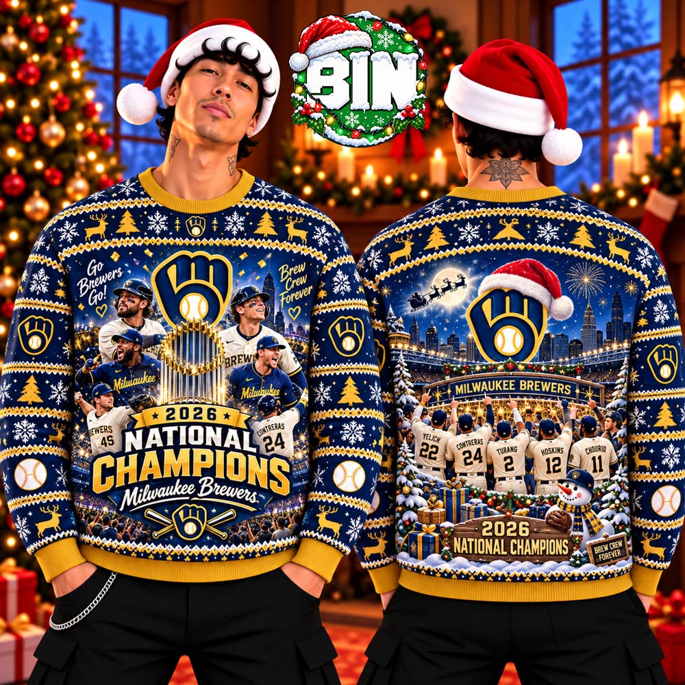 Milwaukee Brewers 2026 National Champions Best Gift Ideas For Baseball Fan Ugly Champions Sweater Milwaukee Brewers 2026 National Champions Best Gift Ideas For Baseball Fan Ugly Champions Sweater